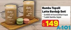 BAMBU TEPSİLİ LATTE BARDAĞI SETİ